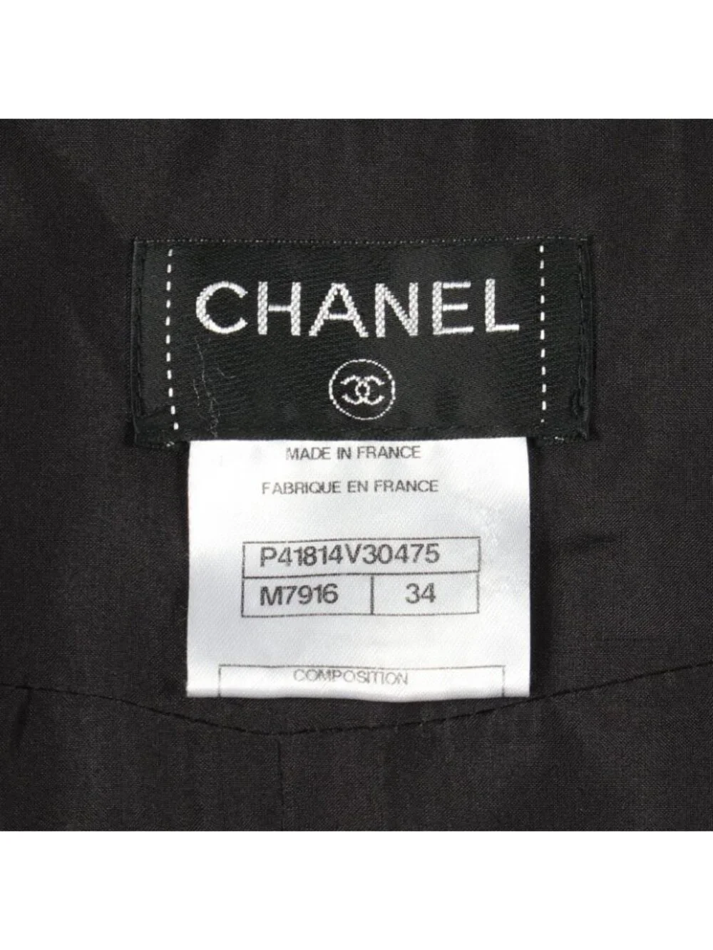 Chanel Skirt CC Logo Button Plaid Black Wool Check